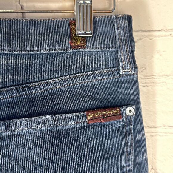 7 for All Mankind Women’s Blue Corduroy Bootcut Jeans size 27 Made in USA - Picture 4 of 10